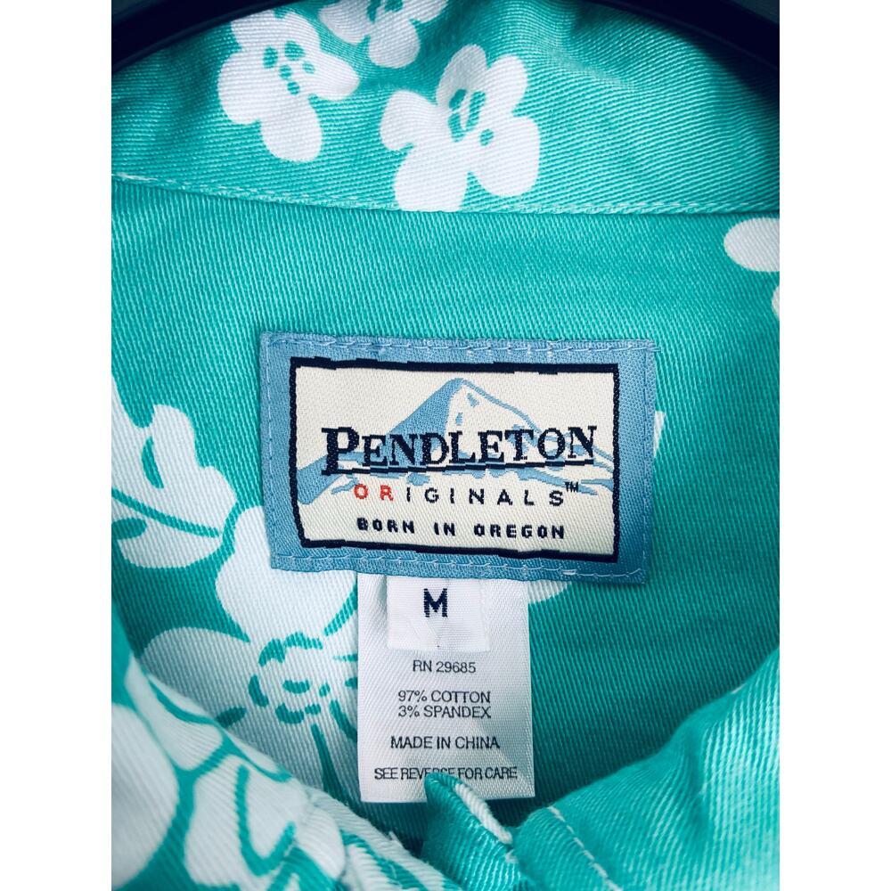 Pendleton Floral Chore Jacket Shacket Turquoise W… - image 6